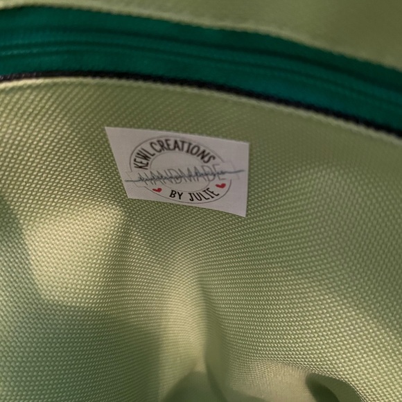 NWOT Handmade Grinchmas Themed Satchel Bag -Green, Red & trimmed in Black. - Picture 6 of 13